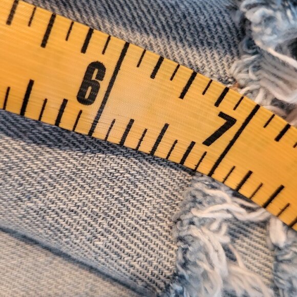 Destructed Denim High-Rise Shorts Junior's Size 21 - Picture 6 of 12